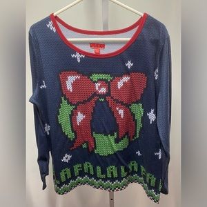 Target Christmas Sweater Long Sleeve Top Wreath Falalalala size XXL‎